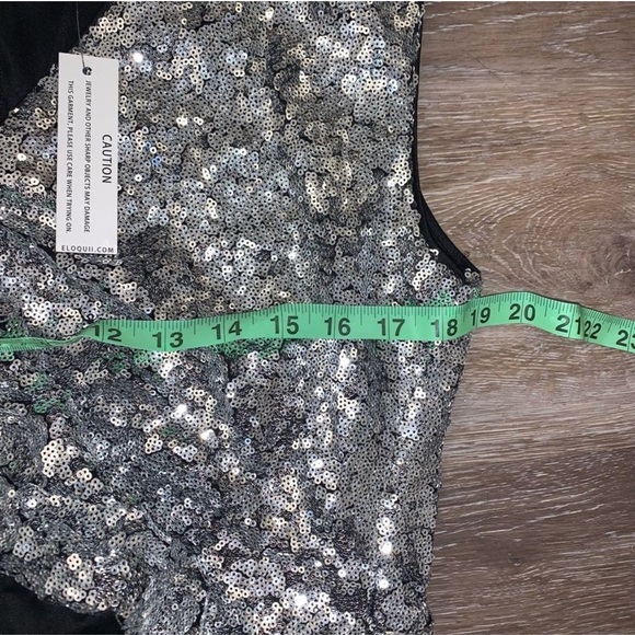 Eloquii Sequin Dress with Cut Out Size 14 Silver - Picture 8 of 8